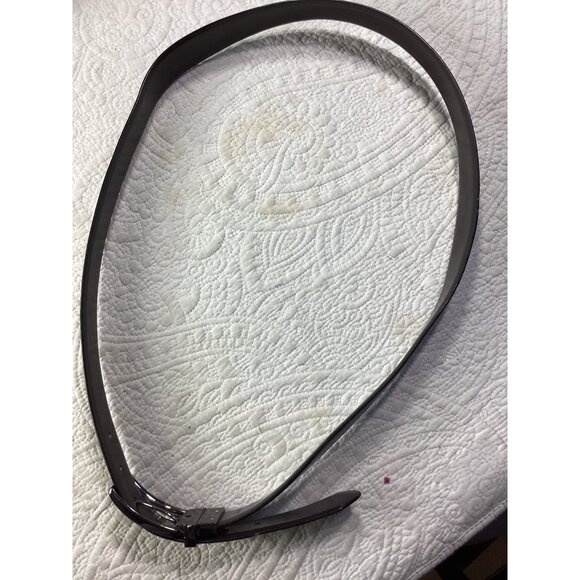 Steve Madden Mens Black Leather Belt Size 42 With Silver Buckle - Picture 2 of 4